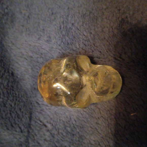 One of a kind citrine quartz gemstone skull - Picture 4 of 5